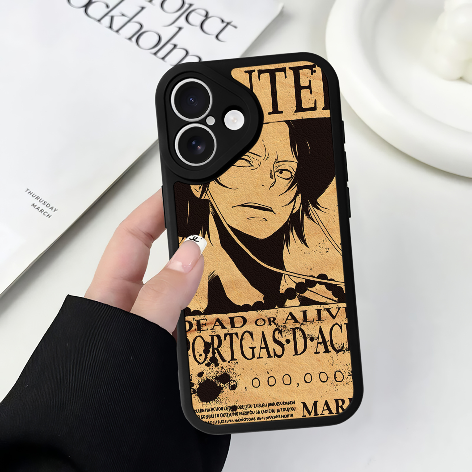 （画像用） ワンピース ONE PIECE 【iPhone 16シリーズ対応】シリコンスマホケース（レザー調） 材質：シリコン